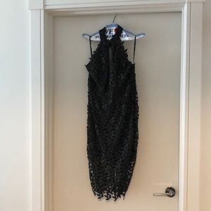 Black with gold sparkle Bardot dress